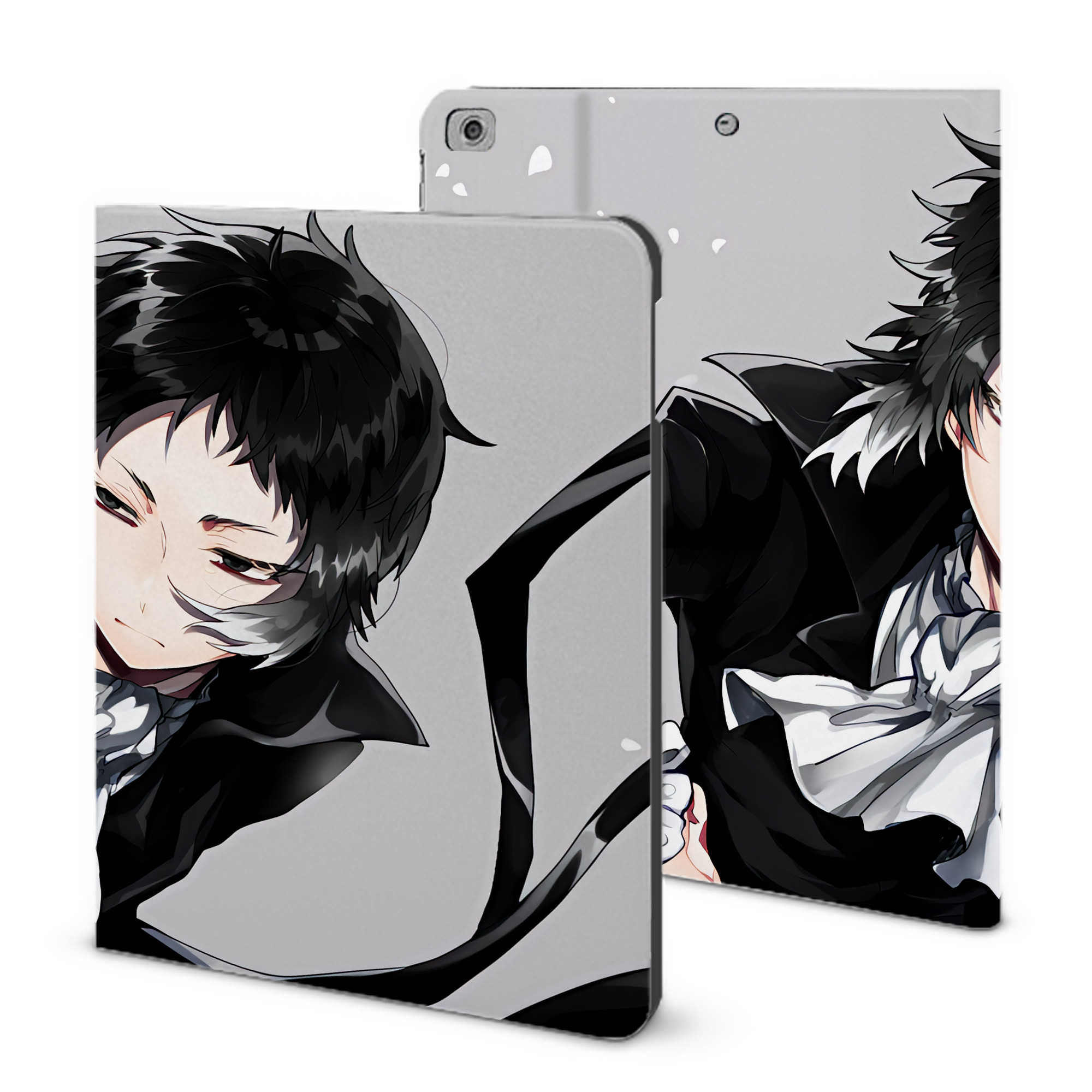 （画像用） 文豪ストレイドッグス Bungo Stray Dogs IPad ケース ブック型 PUレザー TPU 耐衝撃 軽量 薄型 ペン収納なし 全面保護 IPad 各モデル対応